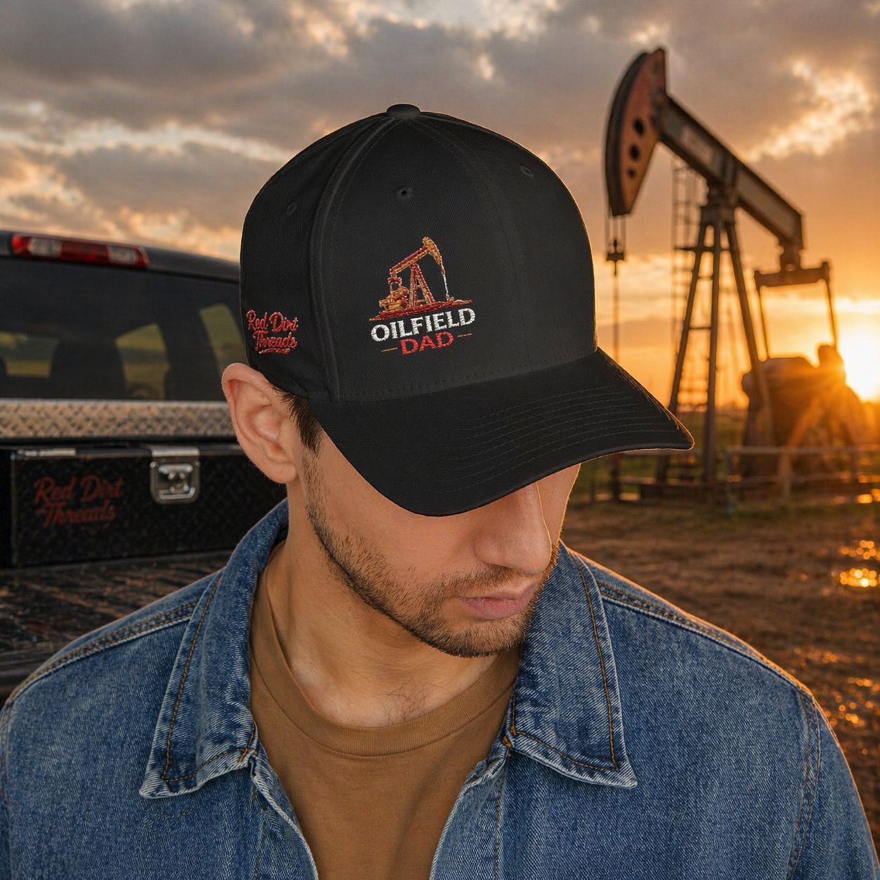 Oil Field Dad FlexFit Embroidered